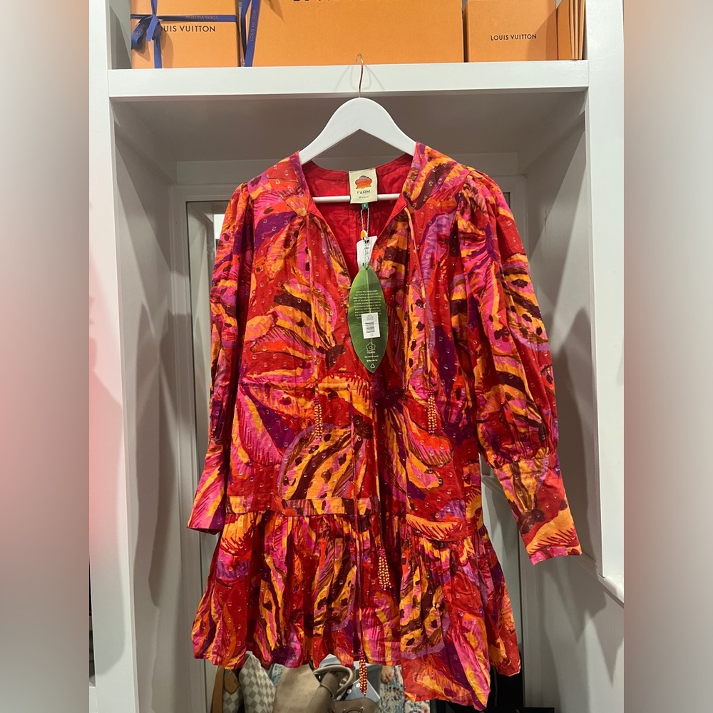 FARM Rio Banana Juice Mini Dress, S, NWT